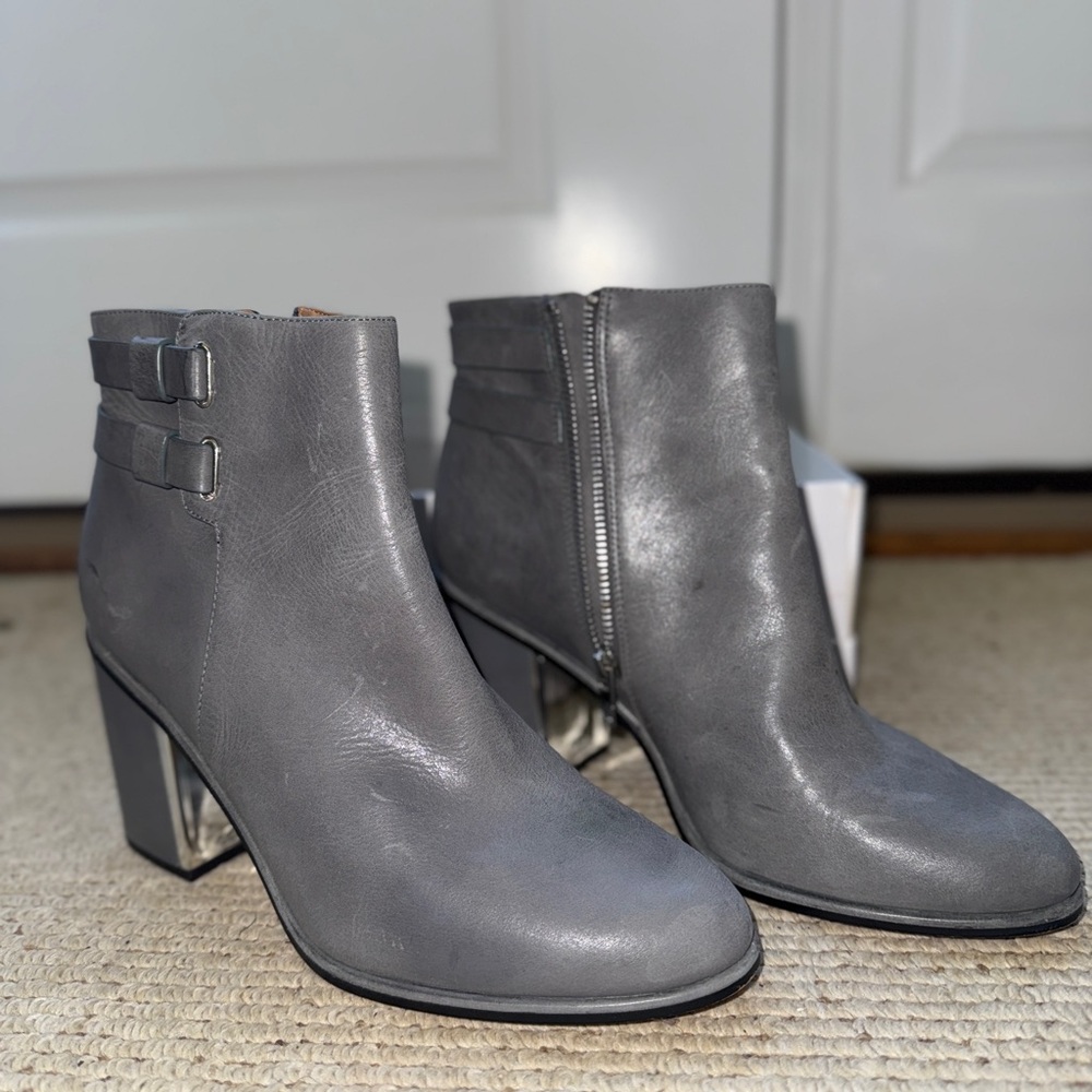 Calvin Klein Gray Ankle Booties
